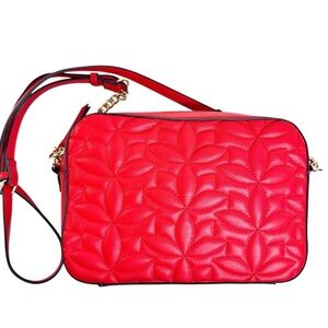 NWOT Draper James Emily Quilted Camera Bag Red Crossbody Purse New